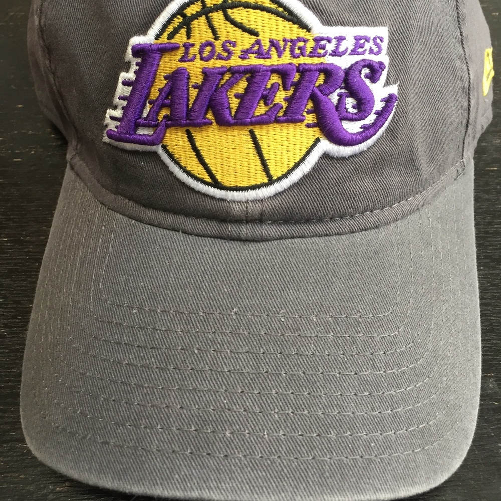 Grey Los Angeles Lakers Hat, Adjustable, New Era